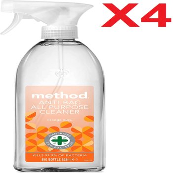 [해외] 828ML 4병 메소드 향균 다목적 클리너 오렌지 유자 Method Antibacterial Cleaner Orange Yuzu