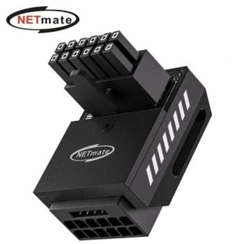 강원전자 넷메이트 600W 12V-2x6 변환 어댑터 (알루미늄 블랙/RVS 90도) (EZDIY-FAB)