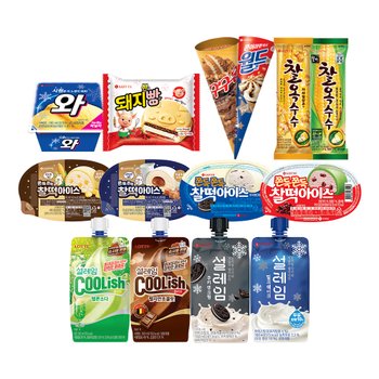 [24개] 신상 찰떡아이스 돼지바빵 설레임 외 인기 아이스크림 혼합구성