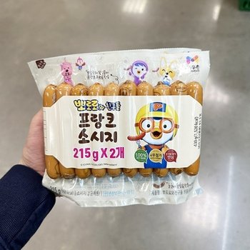 목우촌 뽀로로와 친구들 프랑크 소시지 215g x 2개입 x 1개 아이스박스포장