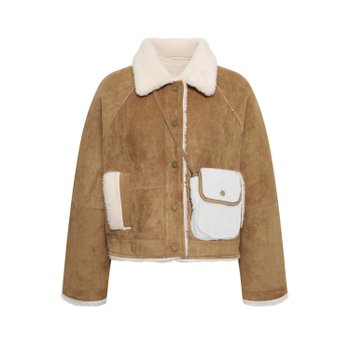 JJ지고트 여성 미니백 스웨이드 무스탕 자켓 GRCN0JK301