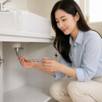 세면대 749OIE47 연결 호스 수도관 급수관 부속품 화장실 줄 수전