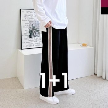 1+1 밑단스트링 G278M 트레이닝 테잎 트랙 남자 팬츠 GTT 와이드 커플