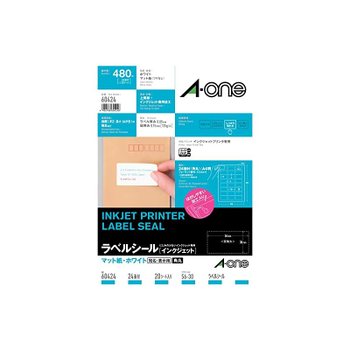 [해외] 에이완 라벨 씰 잉크젯 24면 20 시트 60424