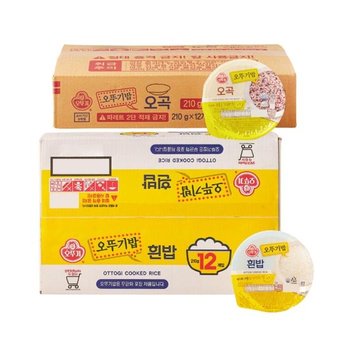 오뚜기 맛있는밥 흰밥 12개 + 오곡밥 12개 210g (총24개) 즉석밥 (48102178)