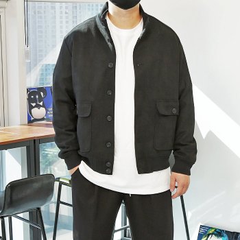 WWO 남자 스텐드 시보리 카라 스웨이드 건빵 점퍼