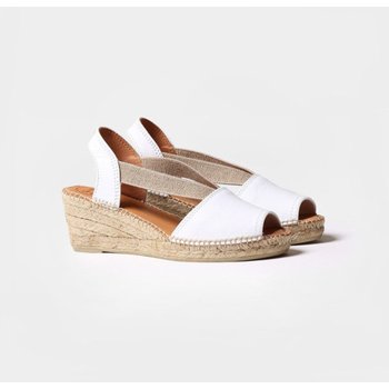 [해외] [TONIPONS - TEIDE P] 토니폰즈 에스파듀 가죽 웨지 힐 스트랩 샌들 BLANC 화이트