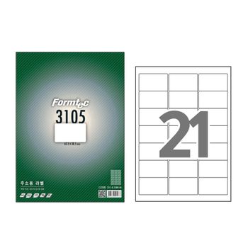 폼텍 BJ803205 주소용 라벨 LS-3105 100매 21칸 63.5x38.1mm