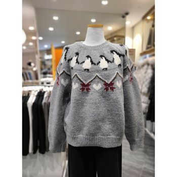 MARIO 펭귄 패턴 니트 PQ7XD012_P379706007