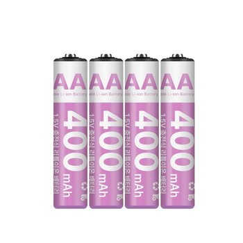 충전식 AAA 배터리 USB C타입 400mAh 배터리 4개입 건전지 AAA건전지 배터리 리튬이온배터리