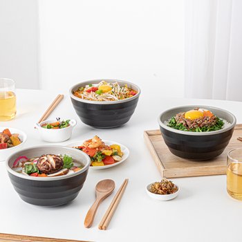 한끼면기 우동기 라면그릇 떡국그릇 3P 세트 그레이
