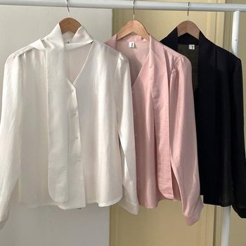 빅사이즈스카으블라우스 T961L503 레디타이셔링블라우스 MO