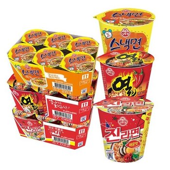 [T] 오뚜기 컵라면 소컵 3종 총18개 (진라면매운맛6+열라면6+스낵면6...