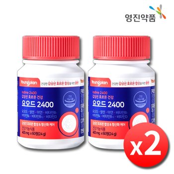 영진약품 영플랜 요오드 2400 x 2병 약4개월분 아이오딘 영양제 셀레늄 멀티비타민 여성 갑상선 호르몬