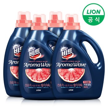 비트 아로마웨이브 액체세제(일반/드럼 겸용) 시트러스 3L용기 4개