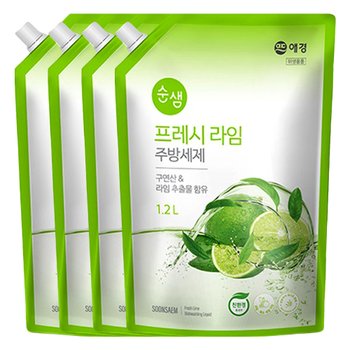 순샘 라임 주방세제 리필 1.2L X 4개