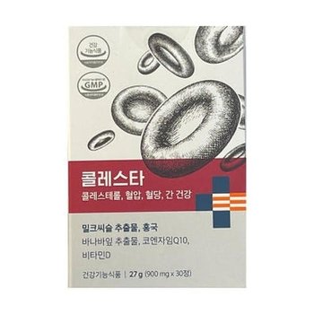 나우케어 콜레스타 MSQ 홍국 LDL콜레스테롤 혈압 간건강 밀크씨슬 900mg x 30정(LC)