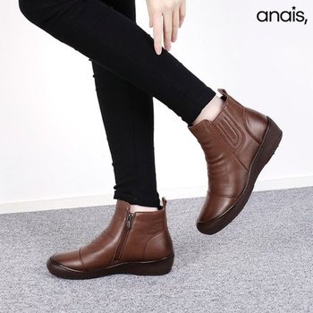 퍼안감 소가죽 앵클부츠 4cm_25F247 [무료배송]