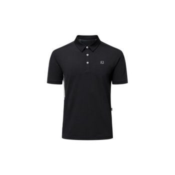골프반팔티 VQA RHRFJ41398 스트라이프 로고 하이브리드 폴로 셔츠 Black