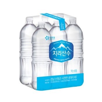 아워홈 생수 지리산수 무라벨 블루 2L 6병