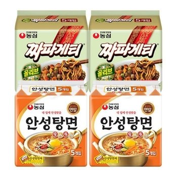 농심 짜파게티 10봉 +안성탕면 10봉 (총 20봉)