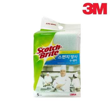 그물수세미 스펀지수세미 5개입 코팅용기용