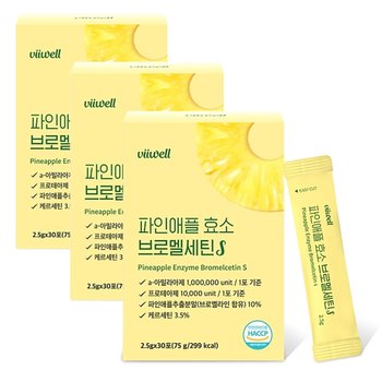 참굿스 비웰 파인애플 효소 브로멜세틴S 30포x3통