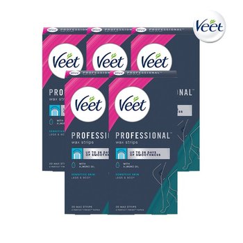 비트 왁스 스트립 민감성 피부용 x5개 제모 셀프왁싱 왁스 스트립개 제모 패치 veet