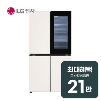 LG전자 디오스 오브제컬렉션 노크온 4도어 냉장고 870L T875MEE312 렌탈 60개월 월 77500원