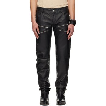 [해외] 데드우드 블랙 리키 가죽 팬츠 261158M189000