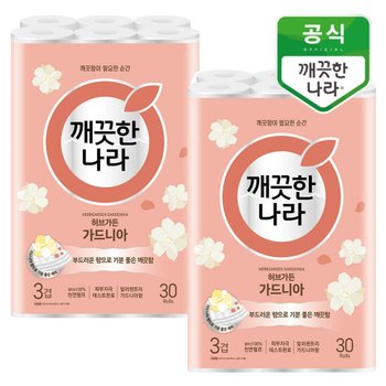 깨끗한나라 허브가든 가드니아 27m 30롤x2팩