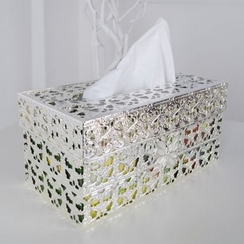 고품질 퀸즈 엔틱 티슈케이스(실버) 화장지커버 인테리어소품 (W74DAAD)