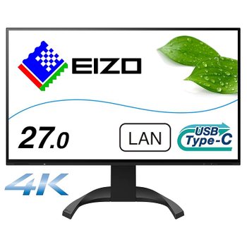 [해외] EIZO 비즈니스 프리미엄 모니터 FlexScan EV2740X-BK 27형 4K UHD, USB Type-C, 블랙