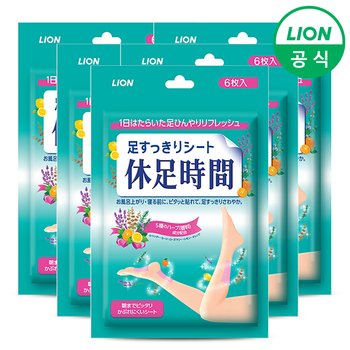 휴족시간 시원한 발마사지 쿨링시트 6매입 x 5개