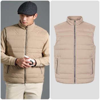 [신세계백화점]FW25 남성 초경량 튜브다운 베스트 - 베이지 (BJ5X36B04A)