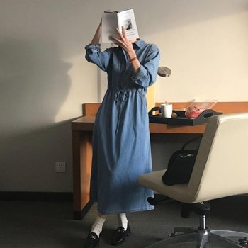 CHO40EE티뮤런 가을 청 여성 데일리 심플 원피스 베이직 미니멀