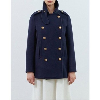 [MOMEN] Vintage Button Pea Coat - Navy_XMPESYWC21156