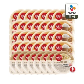 햇반 윤기가득 쌀밥 210g x28개+현미쌀밥 210g x8개