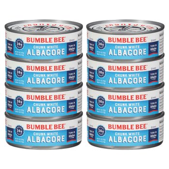 [해외] Bumble Bee Chunk White Albacore Tuna in Water 범블비 청크 참치 통조림 142g 8팩