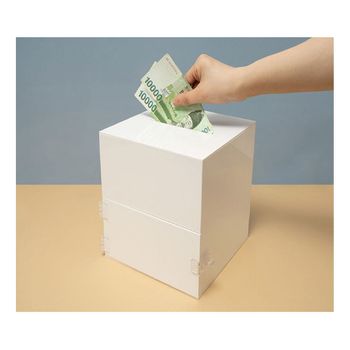아트사인 투표 추첨 응모 모금함250(흰색) 4398 투명 케이스 헌금함