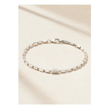 수잔 케일런 블록 체인 18k 화이트 골드 다이아몬드 브레이슬릿 실버 1647597350337069