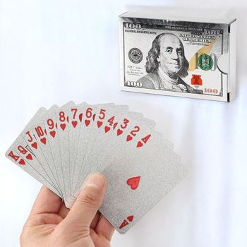 PrimeBulk 100달러 트럼프카드(실버) 홀덤 카드게임 판촉물 기프트용품 B21B 납품용 선물용