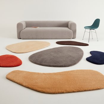 양모 페이크 울 페블 조약돌 미니러그 180x75cm