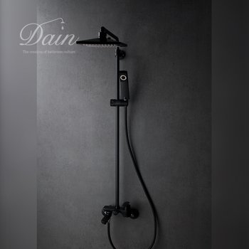 국산 프리미엄 해바라기 샤워 블랙 레인샤워 욕실 교체 검정 DB6090RB [다인]