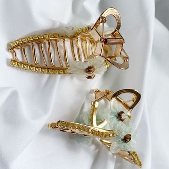 메탈 플라워 2Color 집게핀 헤어 쥬얼리 블라썸 라인