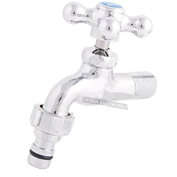 십자 수도꼭지 냉수용 캠핑장 셀프시공 커플링 세탁기 교체용수전 베란다 수도