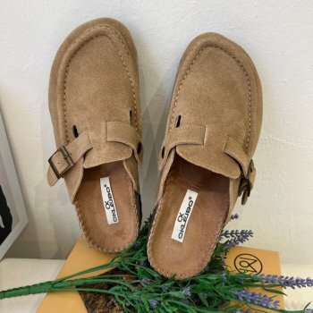 다비몽 / 코멜 소가죽 스웨이드 슬리퍼(230-245)