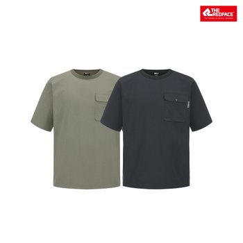 [레드페이스 본사] 포켓우븐라운드하프티셔츠 REWMTSMBE616