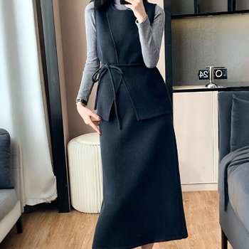 가을 티셔츠 베스트 스커트세트 하이문쓰리피스