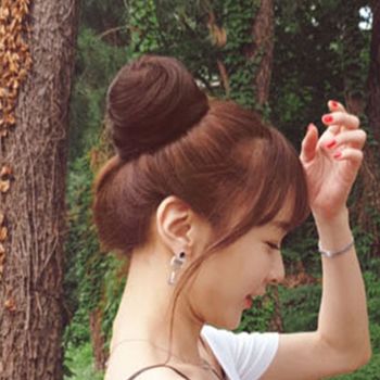 블랙 MD58EH68 똥머리 똥머리당고머리 가발 부분 여성 당고머리